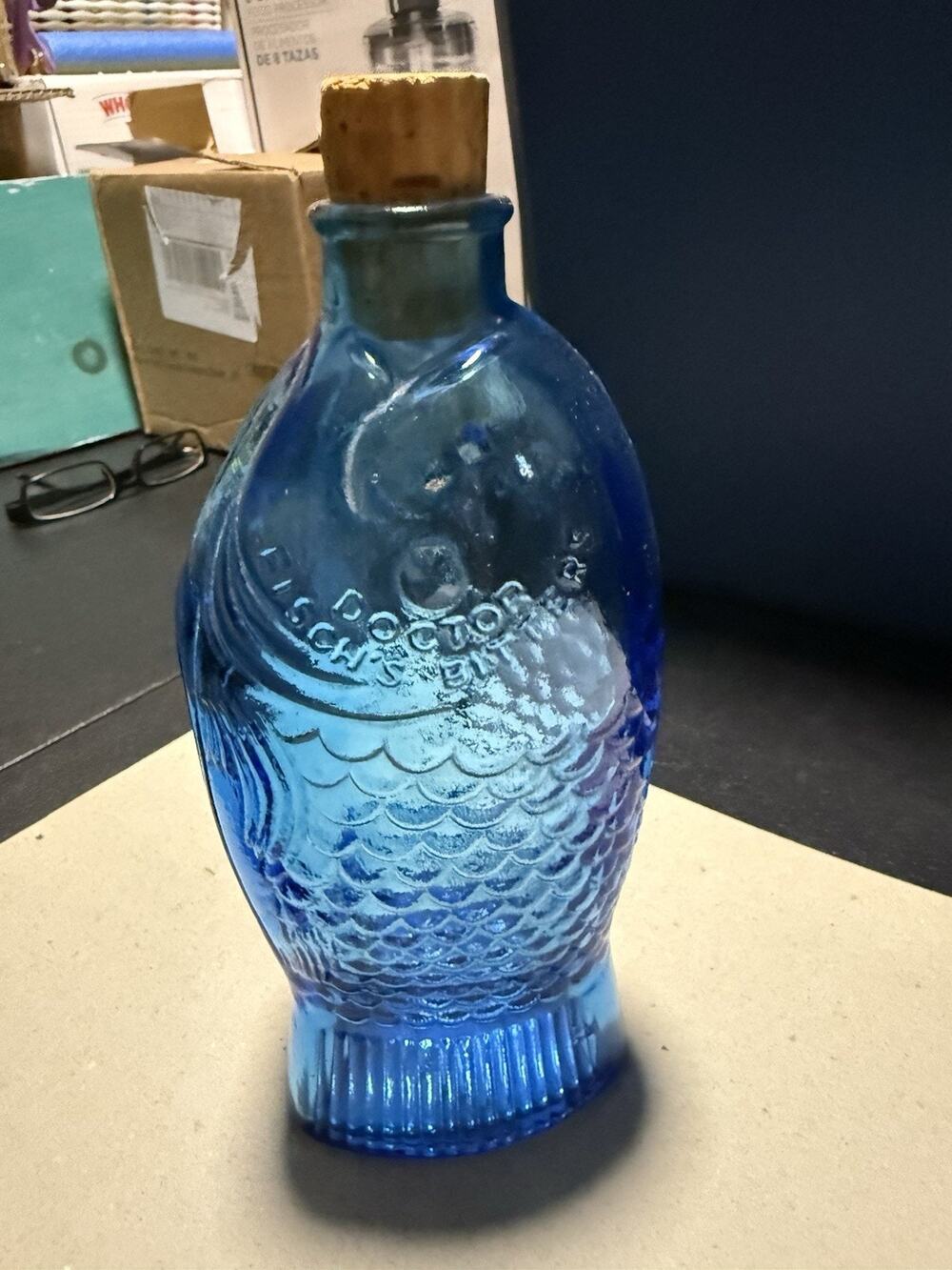 Vintage Doctor Fish's Bitters, Millville New Jersey Glass Bottle With Cork